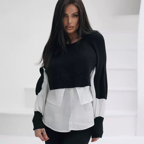 Damen modischer kombinierbarer Pullover Drune