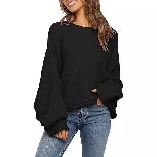 Damen Bequemer oversized Strickpullover mit weit geschnittenen Ärmeln Drune