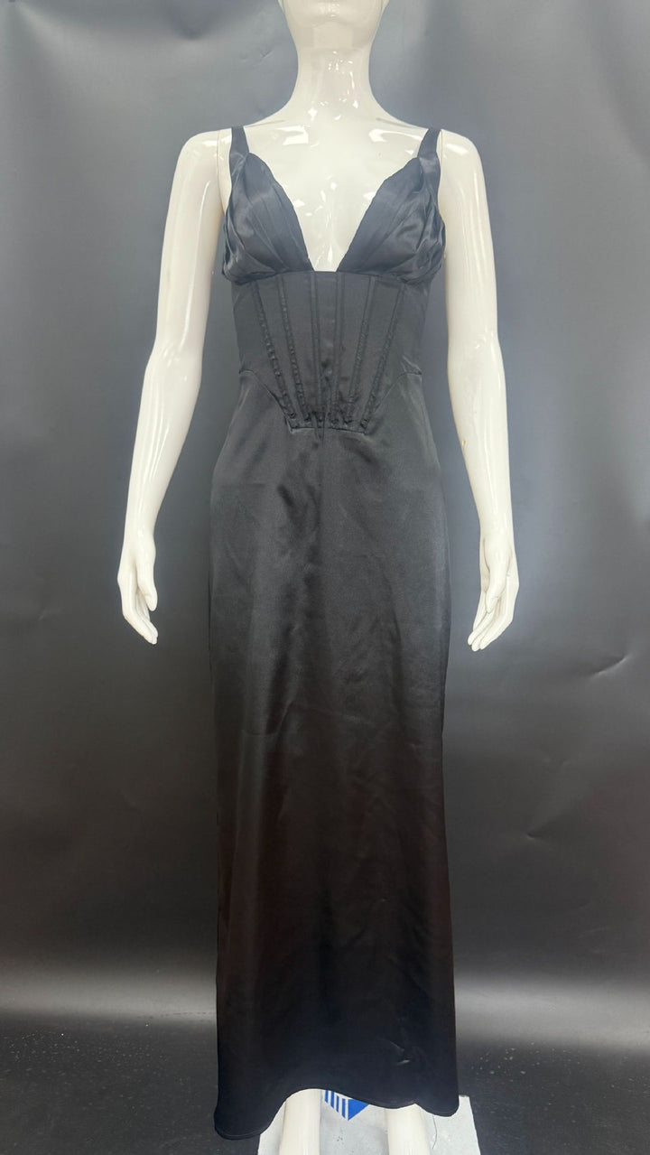 Damen Elegantes Abendkleid mit tailliertem Oberteil und schmalen Trägern Drune