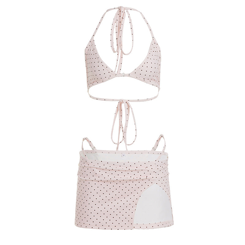 Damen Bikini-Set mit verstellbaren Trägern und zarten Punkten Drune