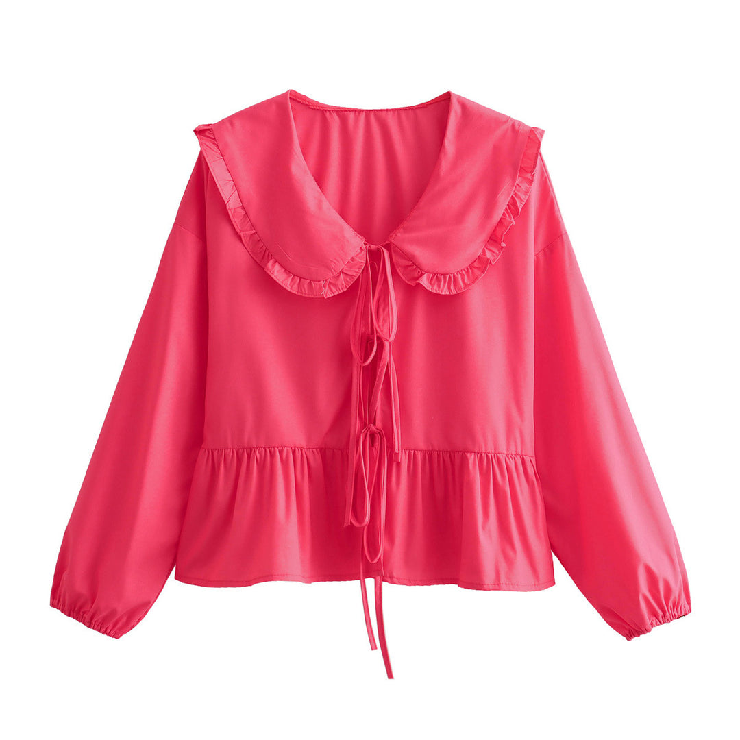 Damen verspielt geschnittene Bluse mit Rüschendetails Drune