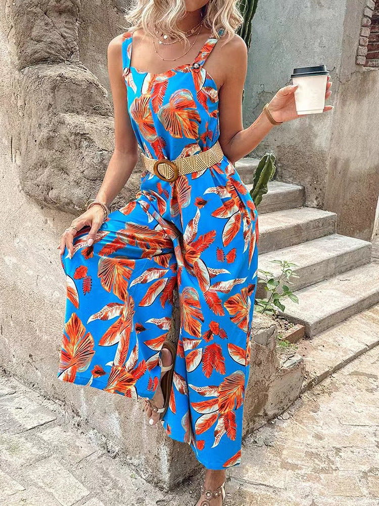 Damen Jumpsuit mit festlichem Blätterdesign Drune