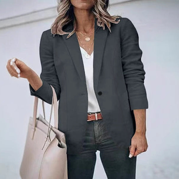 Damen eleganter Blazer mit schmaler Passform und feinem Strukturmuster Drune