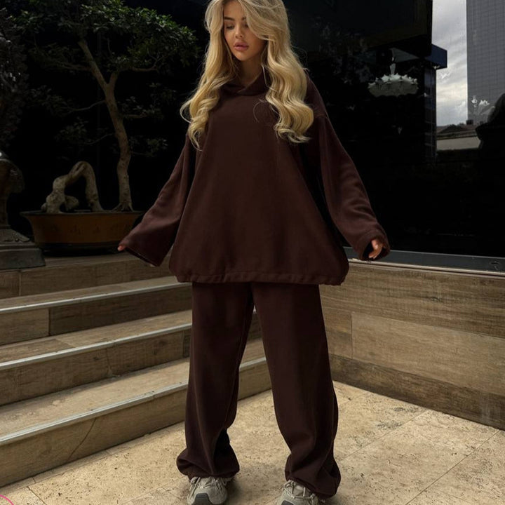 Damen gemütliches und stylisches Loungewear-Set mit Kapuze Drune