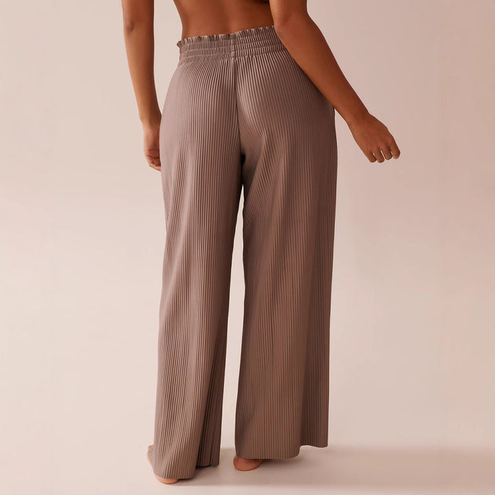 Damen Plisseehose mit elastischem Bund und seitlichen Eingrifftaschen Drune