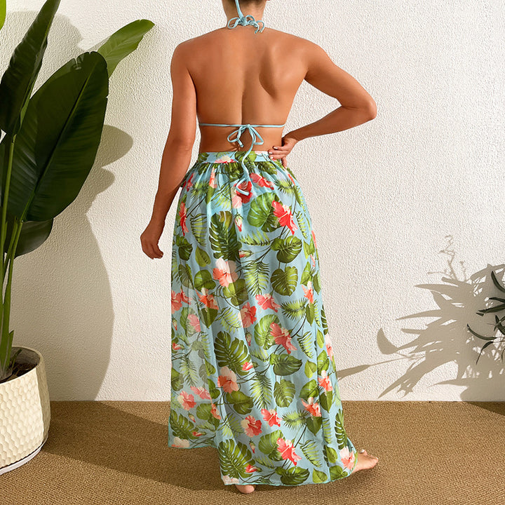 Damen Bikini-Set mit floralem Maxi-Rock Drune