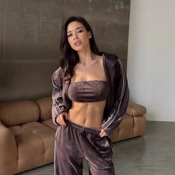 Damen Luxuriöses Velours Lounge-Set Drune