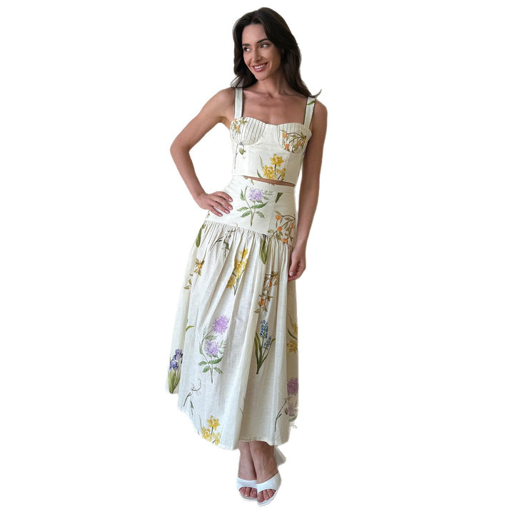 Damen Zweiteiliges Set mit floralen Details und raffiniertem Schnitt Drune