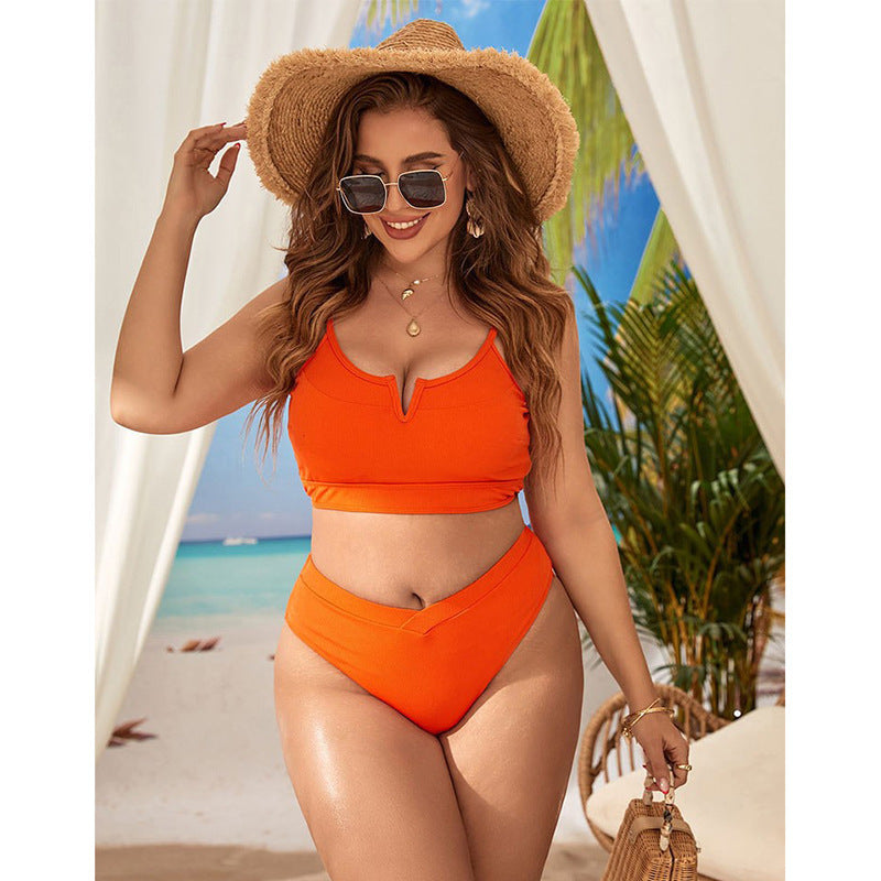 Damen Hochgeschnittener Bikini mit Sportoberteil Drune