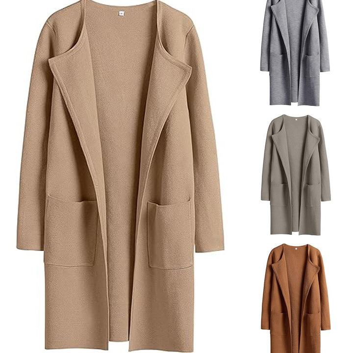 Damen Strickmantel mit lässigem Schnitt und praktischen Taschen Drune