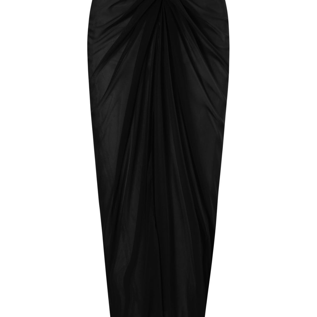 Damen einseitiger Badeanzug mit elegantem Drapierungsdesign und passendem Pareo Drune