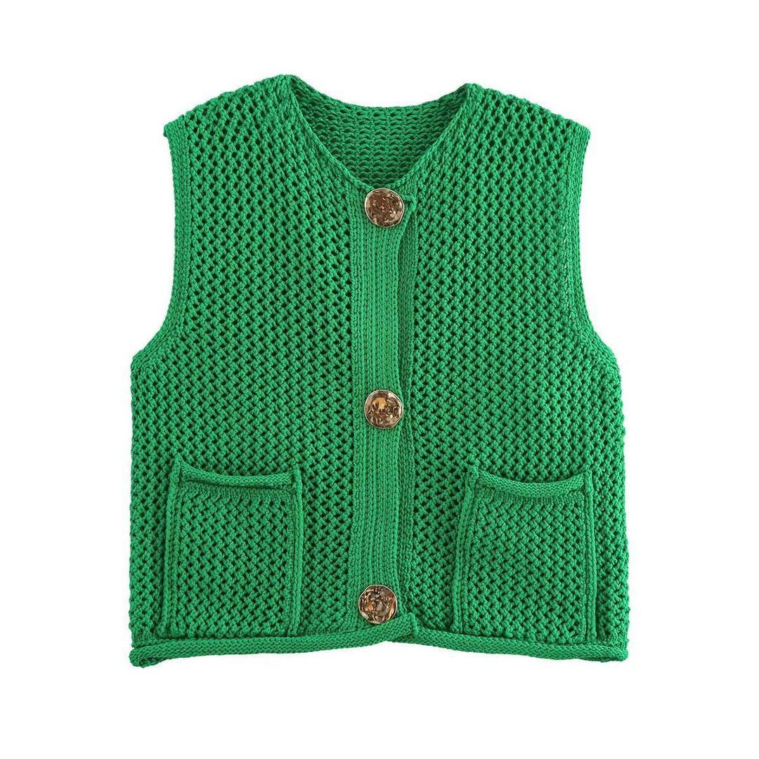 Damen Strickweste mit Knopfdetails und praktischen Taschen Drune