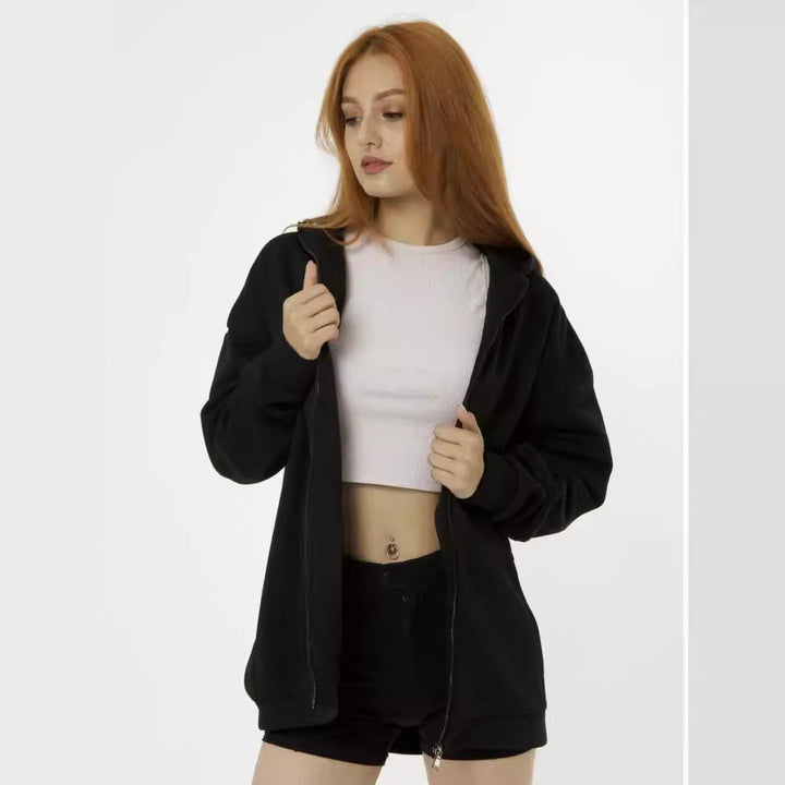 Damen oversized Kapuzenpullover mit weichem Innenfutter Drune