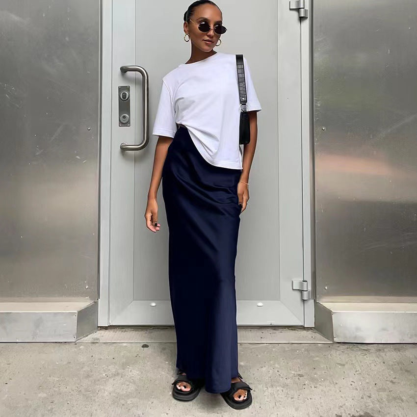Damen elegantes Maxikleid mit asymmetrischem Schnitt und dekorativem Überwurf Drune