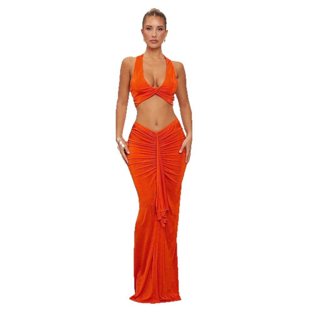 Damen elegantes Bodysuit mit Kreuz-Trageoption und seitlichem Schnitt Drune