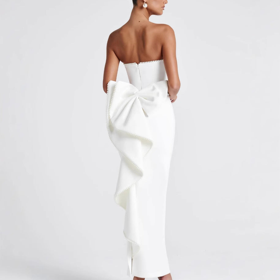 Damen Strapless Maxikleid mit raffinierter Silhouette und eleganten Details Drune