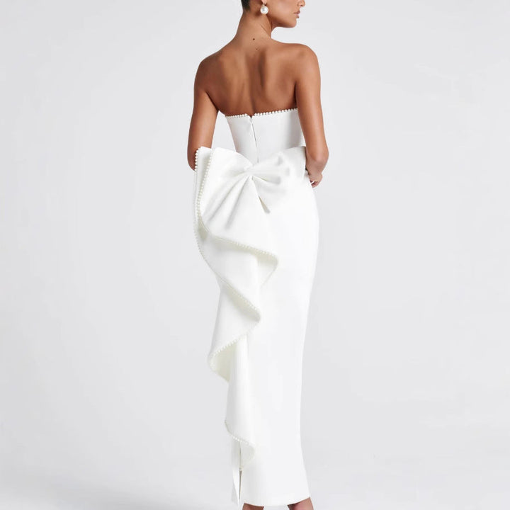 Damen Strapless Maxikleid mit raffinierter Silhouette und eleganten Details Drune