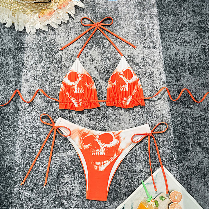 Damen Bikini-Set mit großflächigem Totenkopf-Design Drune