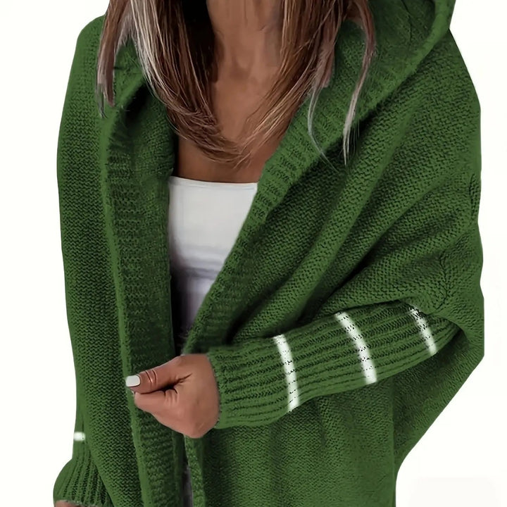 Damen Kuschelige Strickjacke mit Kapuzen und weit geschnittenem Design Drune