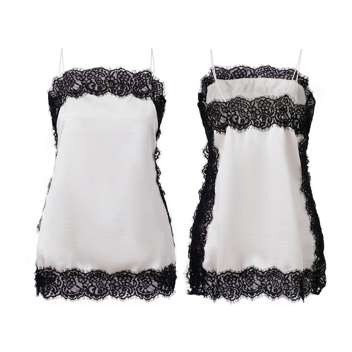 Damen Spitzentop mit zartem Saum Drune