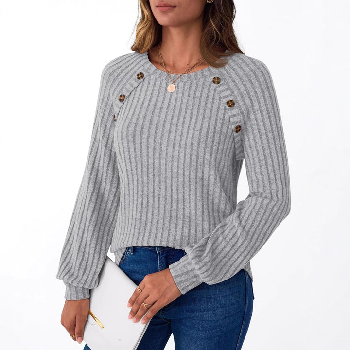 Damen modisches Strickoberteil mit Knopfdetails und lässigem Schnitt Drune