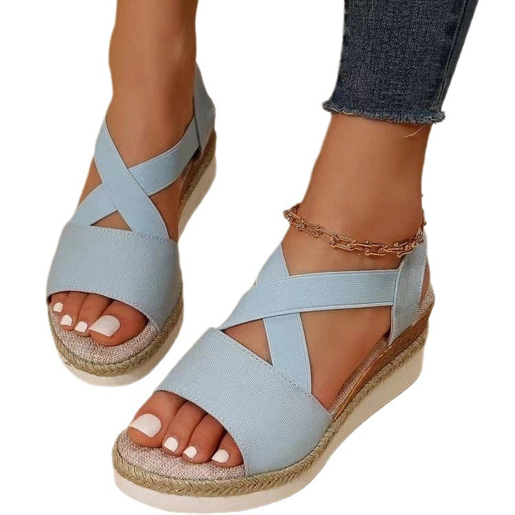 Damen Wedge-Sandalen mit geflochtenem Riemedesign Drune