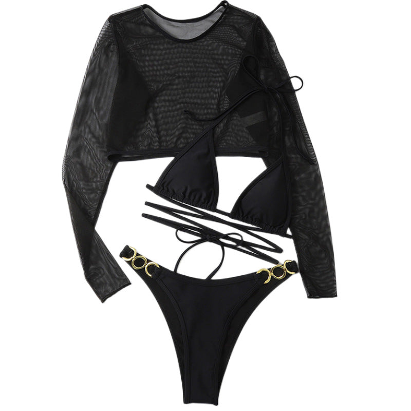 Damen Bikini-Set mit langem Oberteil und verstellbaren Bändern Drune