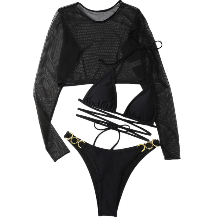 Damen Bikini-Set mit langem Oberteil und verstellbaren Bändern Drune