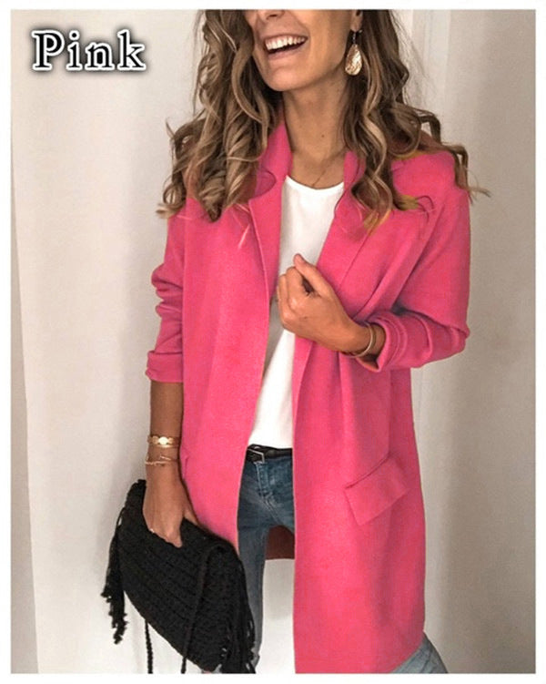 Damen eleganter Trenchcoat mit praktischen Taschen und lockerem Schnitt Drune