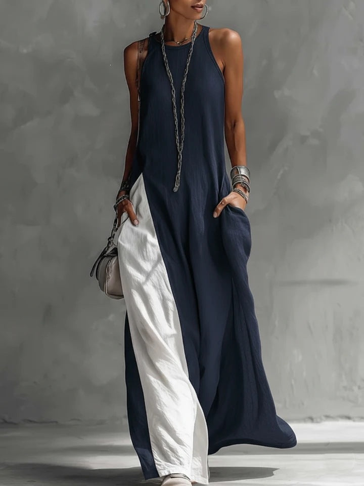 Damen Lässiges Maxikleid mit asymmetrischem Schnitt und tiefem Rückenausschnitt Drune