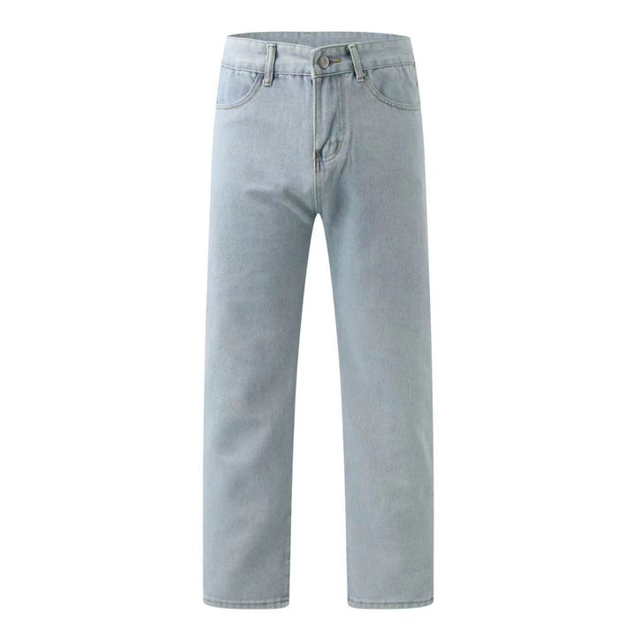 Damen gerade geschnittene Jeanshose mit hohem Bund und klassischen Details Drune