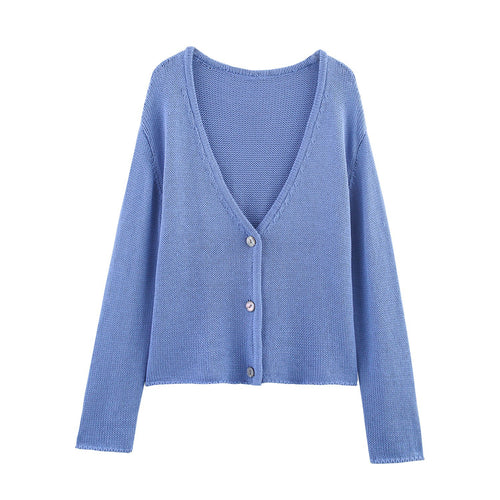 Damen Strickjacke mit V-Ausschnitt und elegantem Knopfverschluss Drune