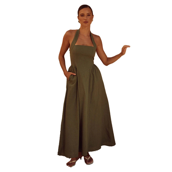 Damen Maxikleid mit tiefem Rückenausschnitt und eleganter Passform Drune