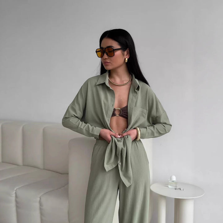 Damen Trendige Hemdbluse mit lockerer Passform Drune