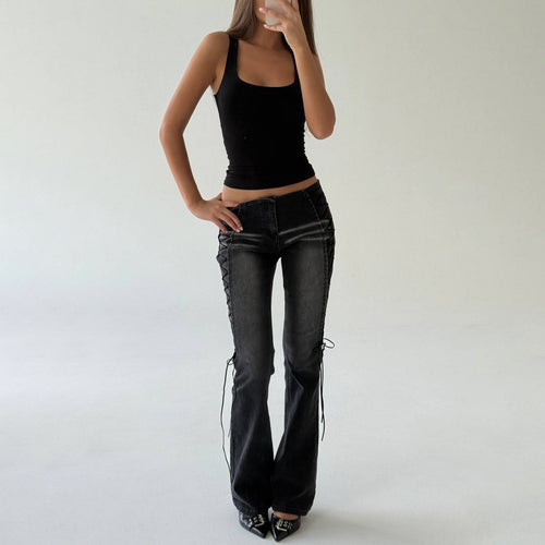 Damen Flared Jeans mit innovativem Schnür-Design Drune