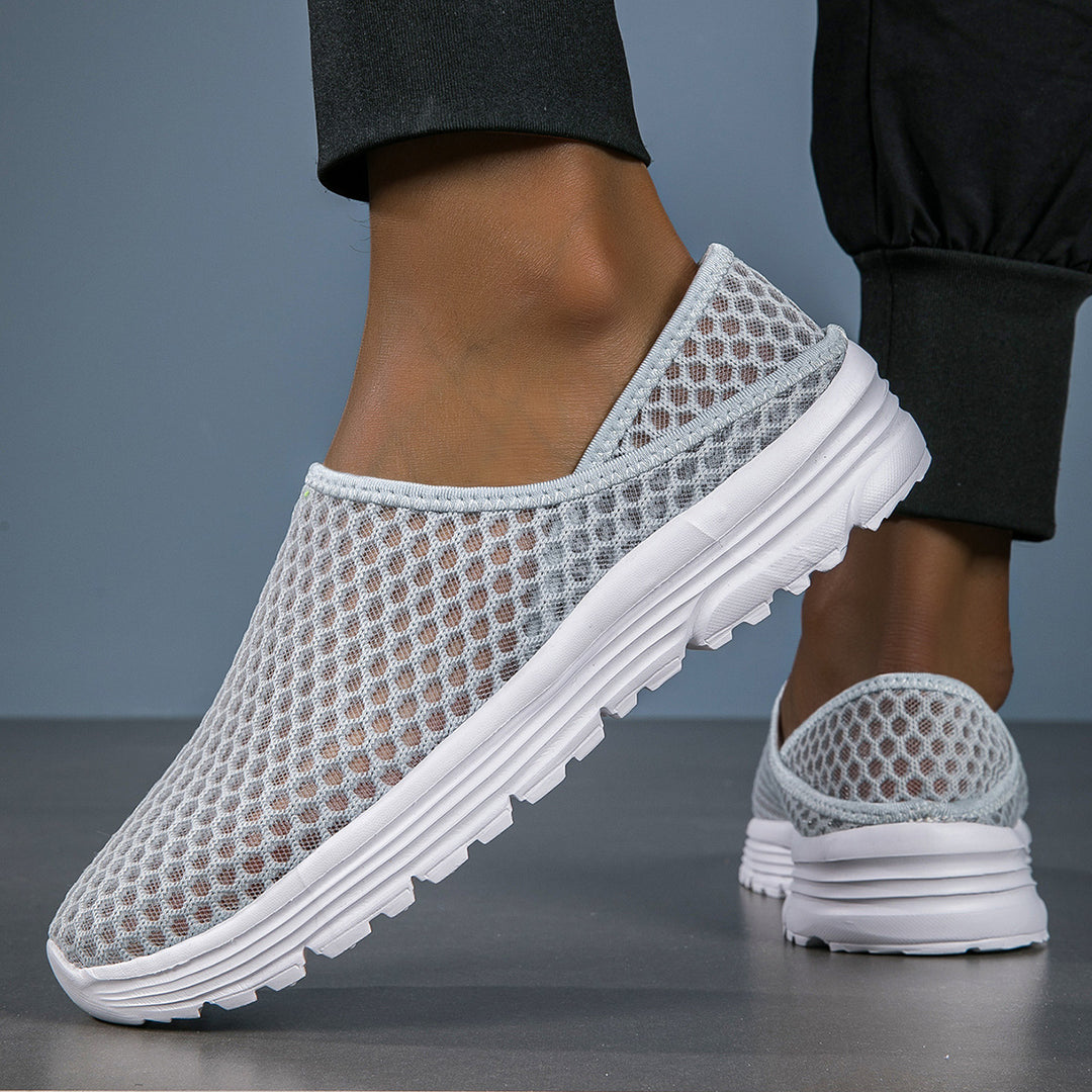 Damen nan luftige Schlupfsneaker mit Honigwaben-Strickoberteil und gedämpfter Komfortsohle Drune