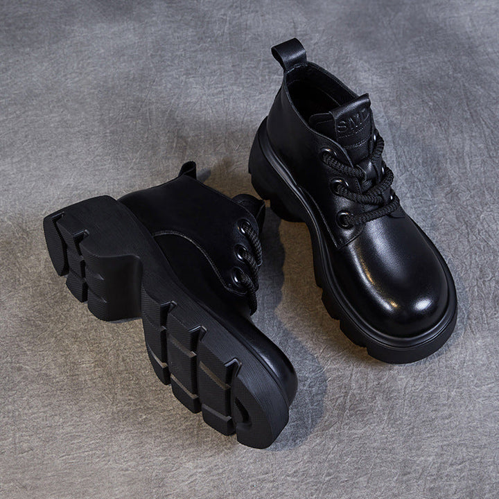 Drune | Stiefeletten - Echtes Leder - Hoher Schaft - Dicke Sohle - Schnürverschluss