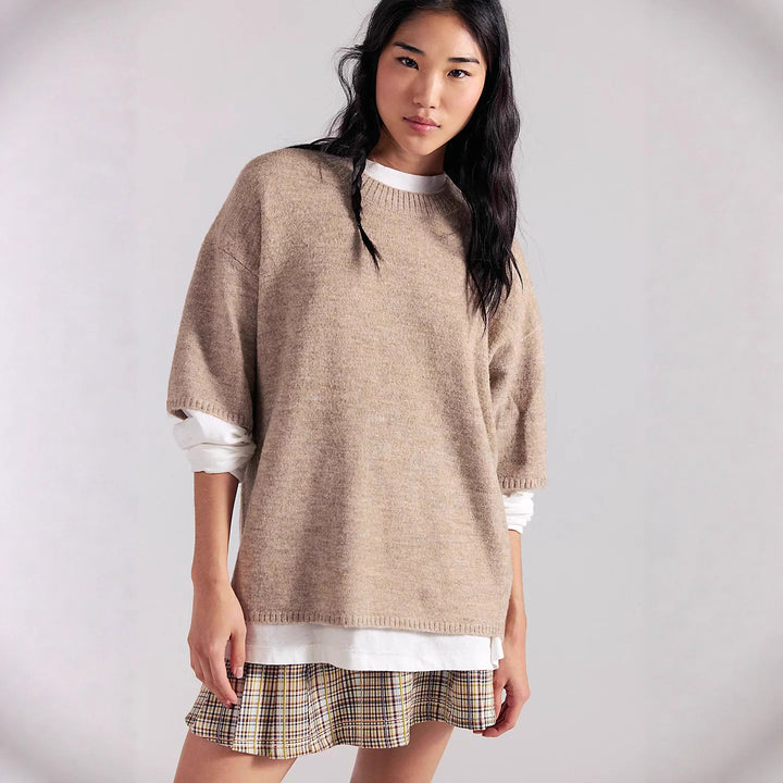 Damen Stylish halbtransparentes Sweatshirt mit Spitze und lässigem Schnitt Drune