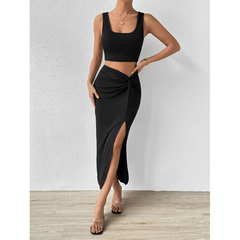 Damen Elegantes Maxi-Kleid mit seitlichem Schlitz und lässigem Wickeldesign Drune