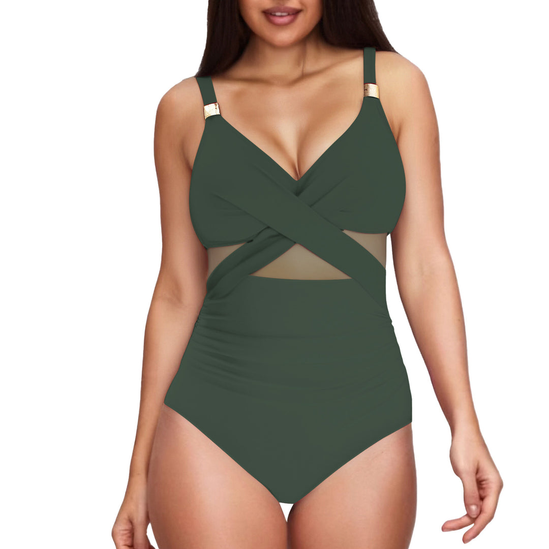 Damen Eleganter Einteiler mit transparenter Einsätzen Drune