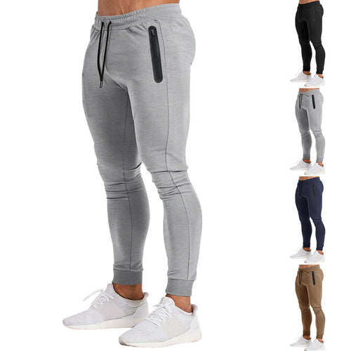 Herren sportliche Fitness-Hose mit atmungsaktiven Einsätzen und praktischen Reißverschlusstaschen Drune
