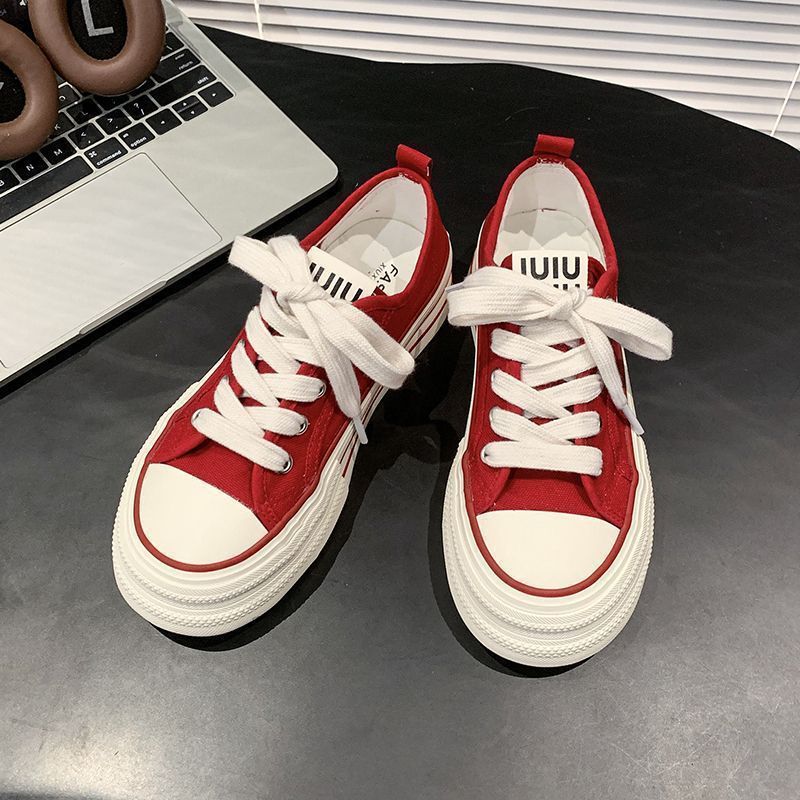 Damen Canvas Sneakers mit kontrastierenden Details und bequemen Schnürsenkeln Drune