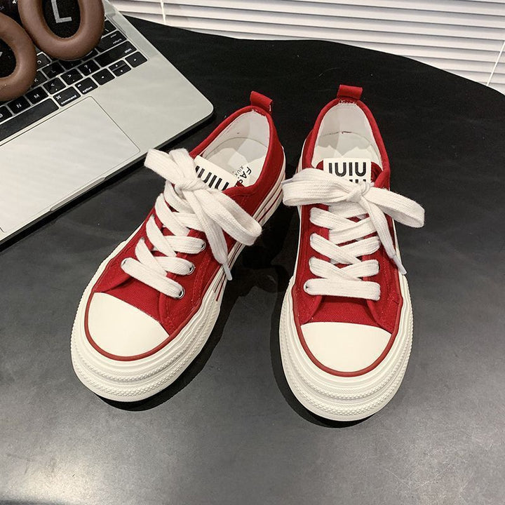 Damen Canvas Sneakers mit kontrastierenden Details und bequemen Schnürsenkeln Drune