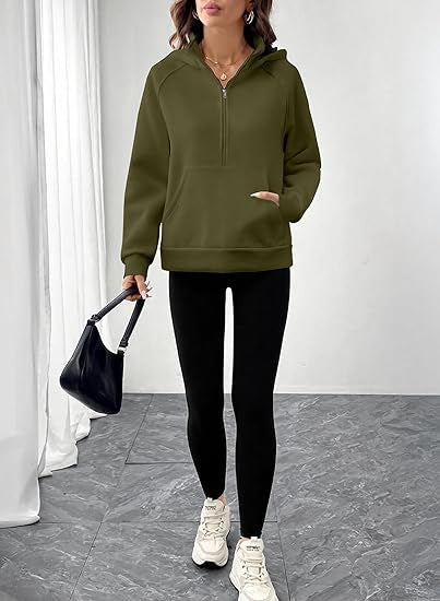 Damen Sportlicher Kordelzug-Hoodie Drune