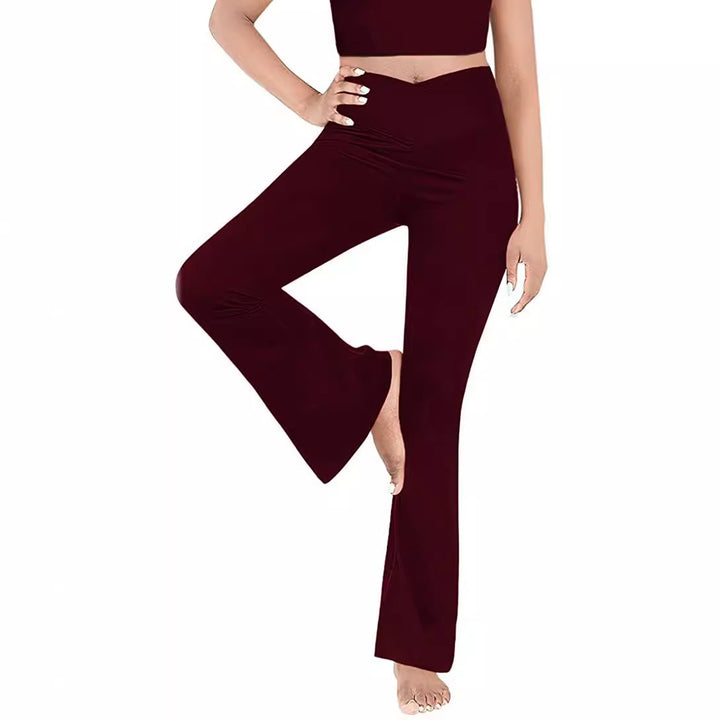 Damen lässige Bootcut-Leggings mit hohem Bund und atmungsaktivem Material Drune