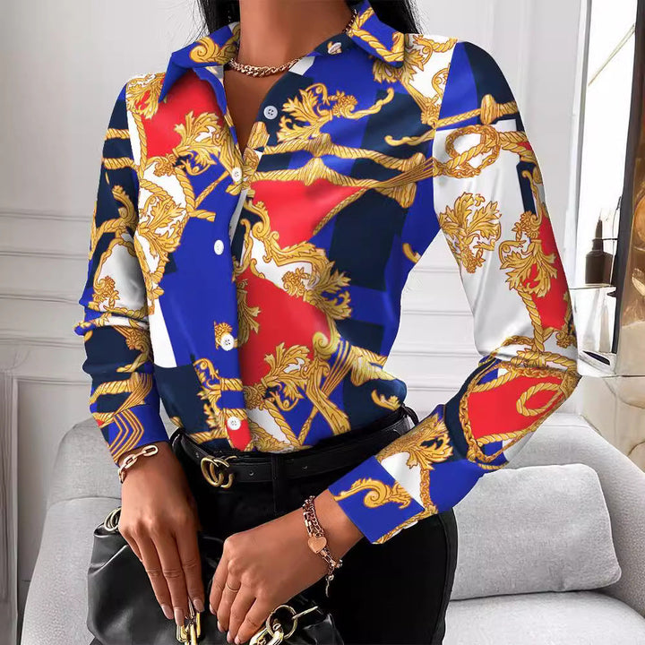 Damen Bluse mit elegantem Kettenmuster Drune