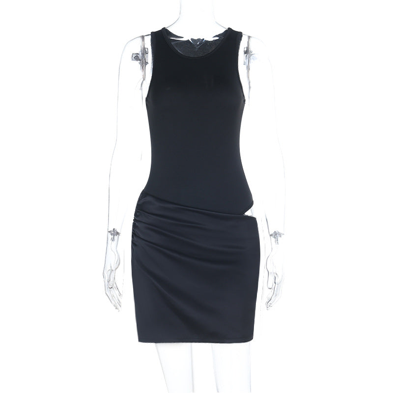 Damen sexy Minikleid mit figurbetontem Oberteil und eleganten Rüschendetails Drune