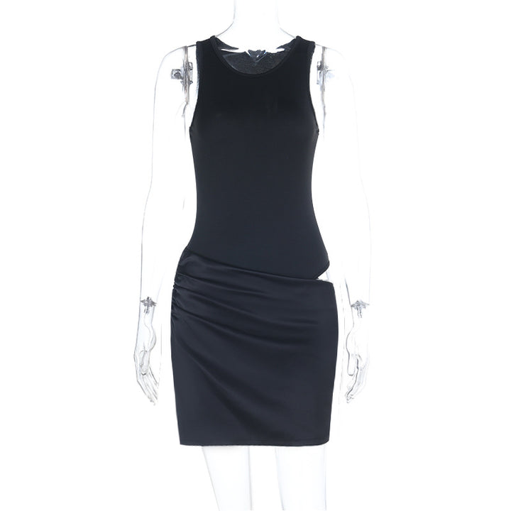 Damen sexy Minikleid mit figurbetontem Oberteil und eleganten Rüschendetails Drune