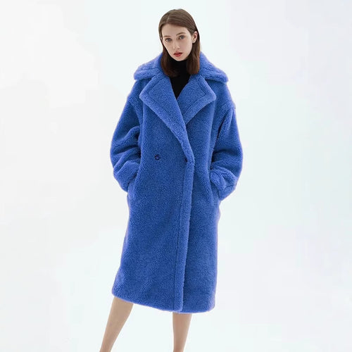 Damen Fleece-Mantel mit doppelter Knopfleiste und trendigem Schnitt Drune