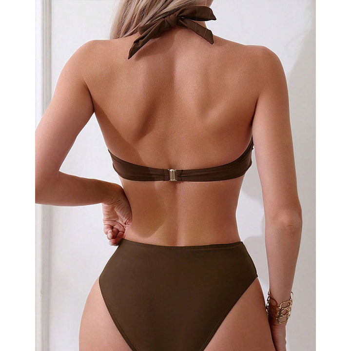 Damen Bandeau-Bikini mit dekorativem Knoten Drune